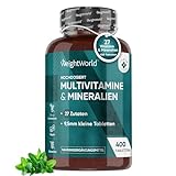 Multivitamin Tabletten - 400 Vegane Stück mit 27 Vitaminen & Mineralien - Vitamin A bis Z - Immunsystem, Energie & Stoffwechsel...