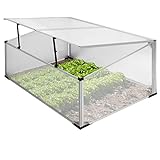 ECD Germany Alu Frühbeet Gewächshaus mit Zweiteiliges Dach, 100x60x40 cm, 0,6m² Fläche, aus transparentem Polycarbonat,...