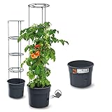 rgvertrieb Blumentopf Tomatentopf Topf für Tomatenpflanzen 28L Tomatenzüchter Gesamthöhe 153cm Pflanzen-Aufzucht-Turm mit...