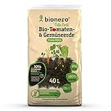 bionero® Bio-Tomaten-& Gemüseerde Fette Ernte 40 l Tomatenerde, torffrei, Gewächshauserde für Gemüsebeet