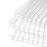 Hohlkammerplatten für Gewächshaus 60,5 x 121 cm - Polycarbonatplatten, Kunststoffplatten 4mm, Wetterfeste Gewächshausplatten,...