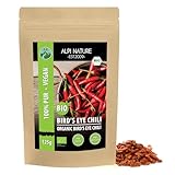 BIO Bird’s Eye Chili ganz (125g), Bio Birds Eye Chilischoten, ganze Chilischoten aus kontrolliert biologischem Anbau, Chili...