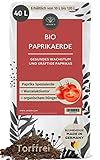 Bio Paprikaerde 40 L - 100% Torffreie Bio Erde - Mit Dünger und Wurzelaktivator - Blumenerde für Paprikapflanzen - Bio...