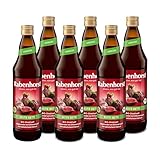 RABENHORST Rote Bete BIO 6er Pack (6 x 700 ml) - Hochwertiger Rote-Bete-Saft aus 100 % Direktsaft mit Zitronensaft abgerundet