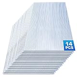 Fiqops 14x Polycarbonat Hohlkammerstegplatten 4mm 10,25 m² Doppelstegplatte 121x60,5 cm, Stegplatte Gewächshausplatte,...