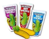 Van Holten Pickle - Saure Gurken in Pouch Set mit Hot Pickle, Dill Pickle und Garlic Pickle (Pack von 3), Sour Pickle Mix