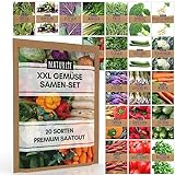 20er Gemüse Samen Set von Naturlie, 20 Sorten Premium Gemüse Saatgut im Gemüseset für den Anbau im Garten, Hochbeet oder...