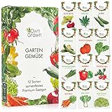 OwnGrown Gemüse Samen Set : 12 Sorten Gemüse Saatgut für Gewächshaus, Garten, Hochbeet – Gemüsesamen Set – Geschenk...