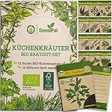 BIO Kräutersamen Set von SeedPal | 12 Sorten Saatgut Set der beliebtesten Küchenkräuter | eigener Kräutergarten für Küche...