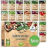 BIO Gemüse Samen Set - 14 Sorten Gemüsesamen aus biologischem Anbau, samenfestes Gemüse Saatgut, Bio Gemüsesamen Set für...