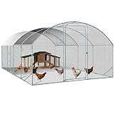 IDMarket – Freigehege für Hühnerstall, Gitter, 3 x 5 m, mit Seitentür und Dach aus verzinktem Stahl, 15 m²